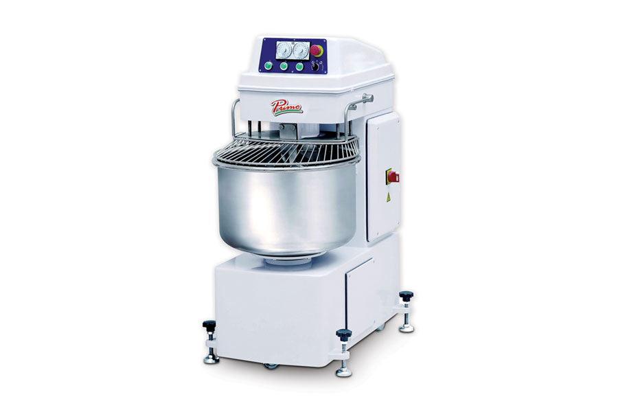 Primo PSM-120E Spiral Mixer, Twin Motors, 165 Lb. Flour / 265 Lb. Dough Capacity, 204 Qt. Bowl