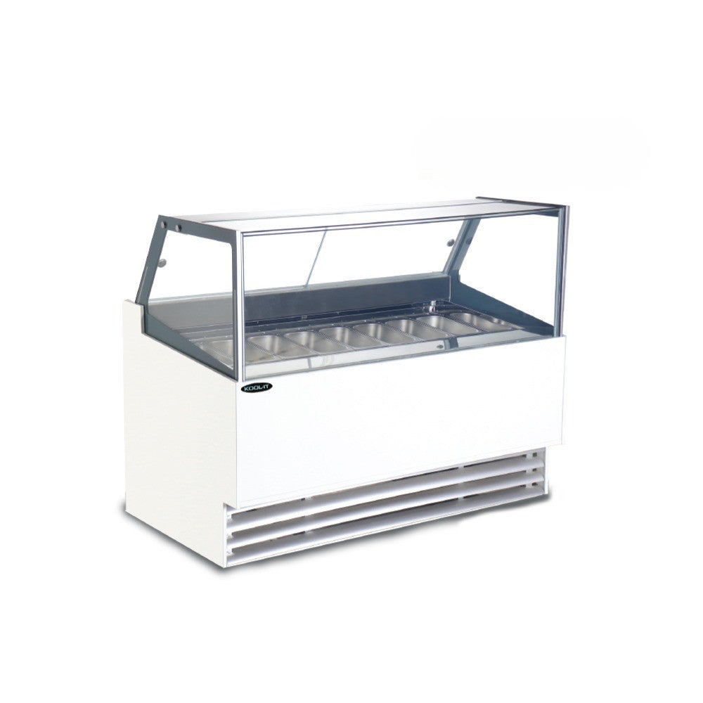 Kool-It KGC-9F 50 In. Flat Glass Gelato Display Case, 9-Pan Capacity, Self-Contained, R290