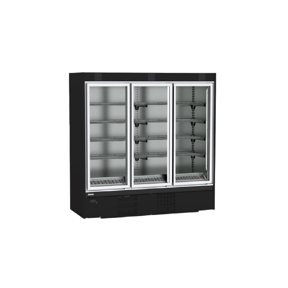 Hydra-Kool HK-GDT-80-S 78 In. Dual Temperature Triple-Door Glass Merchandiser, Self-Contained, Vertical LED, R290