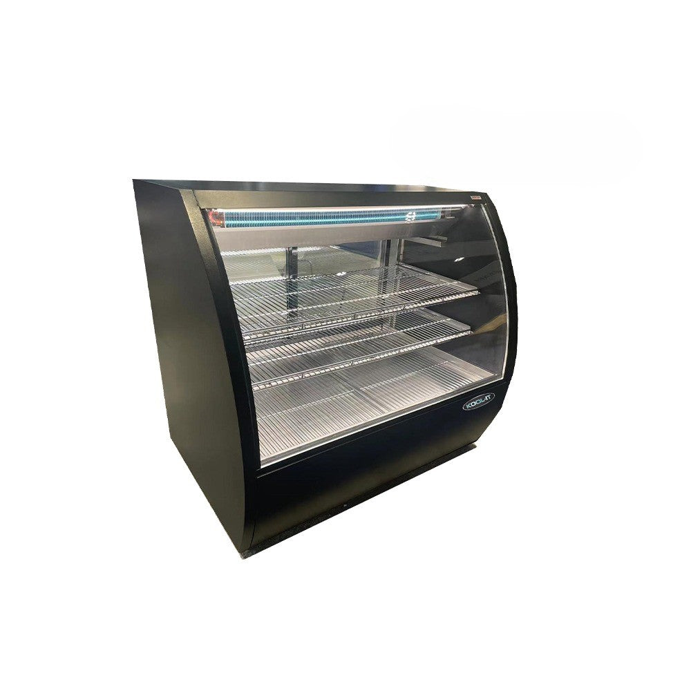 Kool-It KDG-36 36 In. Curved Glass Full Service Refrigerated Deli Case, 12 Cu. Ft., Self-Contained, R290