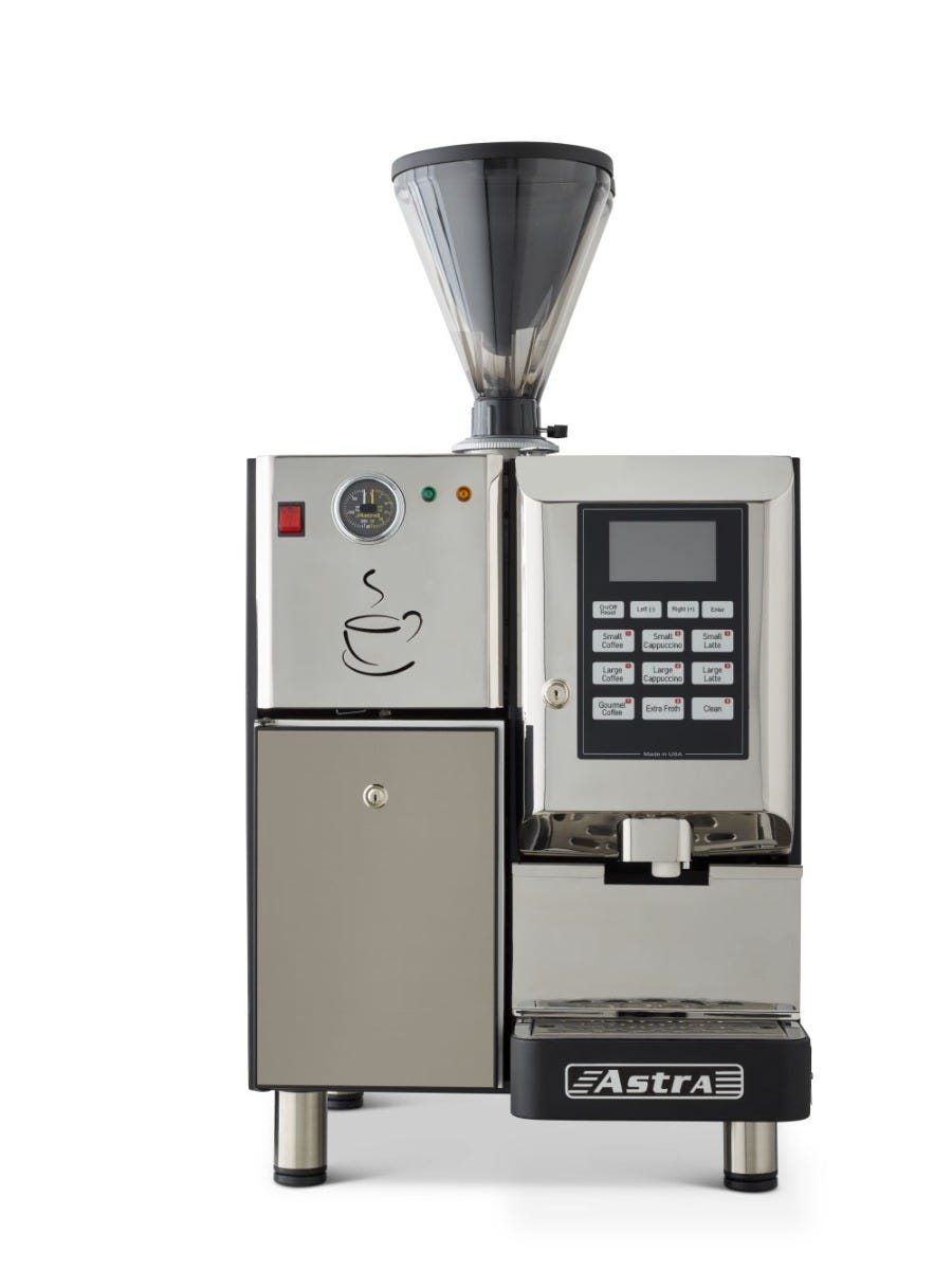 Astra SM-111 Single Hopper Super Automatic Espresso Machine, Fresh Milk Dispenser, IntelliProgram™, 220V