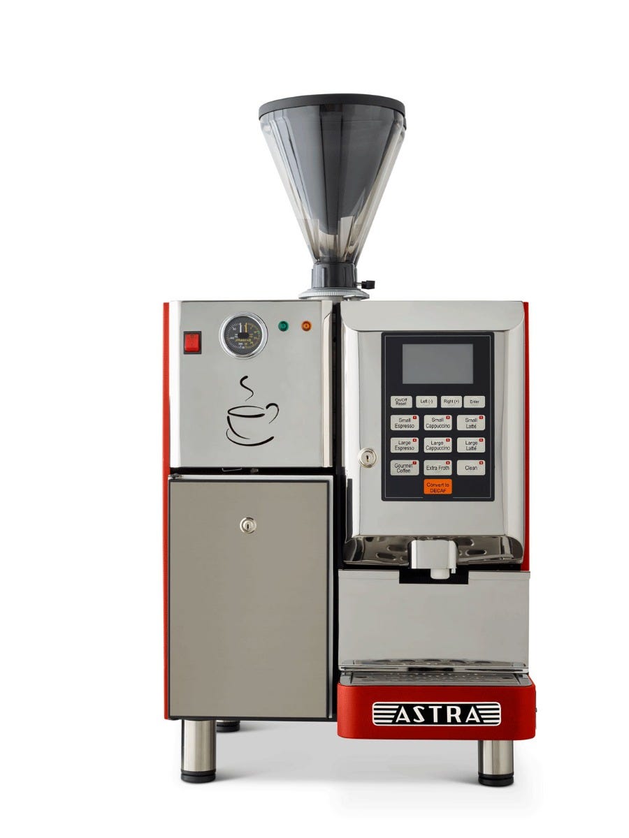 Astra SM-111 Single Hopper Super Automatic Espresso Machine, Fresh Milk Dispenser, IntelliProgram™, 220V