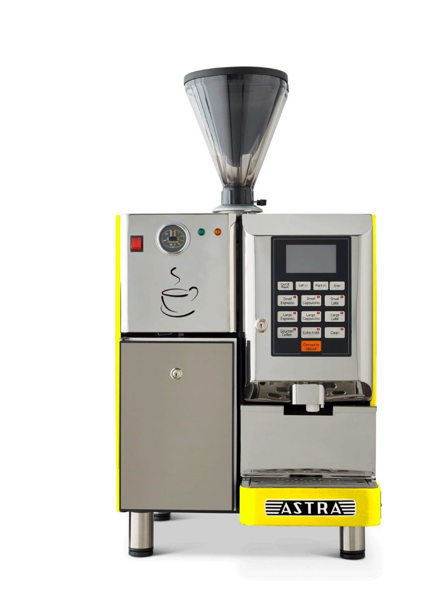 Astra SM-111 Single Hopper Super Automatic Espresso Machine, Fresh Milk Dispenser, IntelliProgram™, 220V
