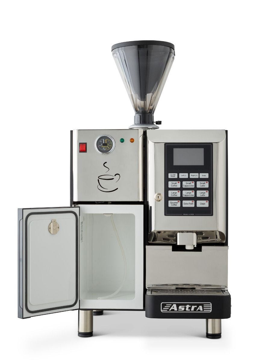 Astra SM-111-1 Single Hopper Super Automatic Espresso Machine, Fresh Milk Dispenser, IntelliProgram™, 110V