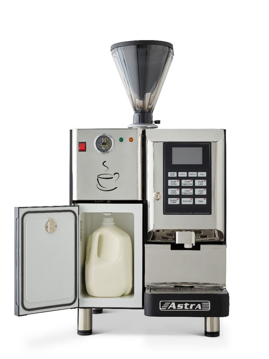 Astra SM-111-1 Single Hopper Super Automatic Espresso Machine, Fresh Milk Dispenser, IntelliProgram™, 110V