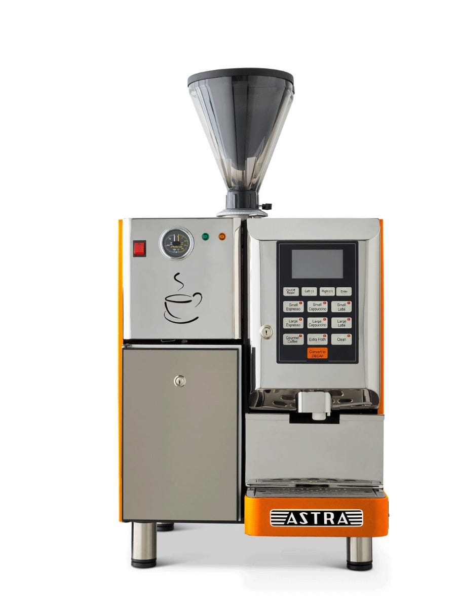 Astra SM-111-1 Single Hopper Super Automatic Espresso Machine, Fresh Milk Dispenser, IntelliProgram™, 110V