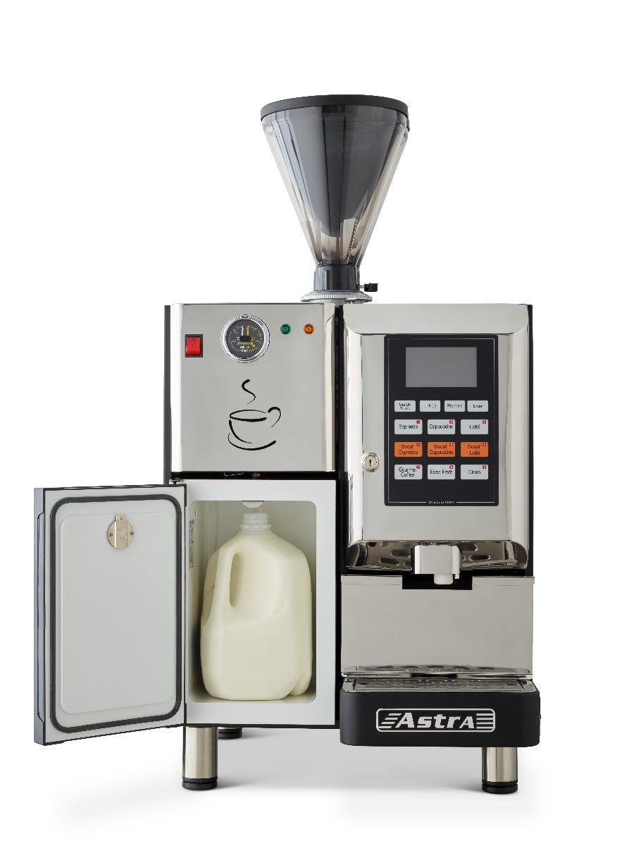 Astra SM-222 Double Hopper Super Automatic Espresso Machine, Fresh Milk Dispenser, IntelliProgram™, 220V