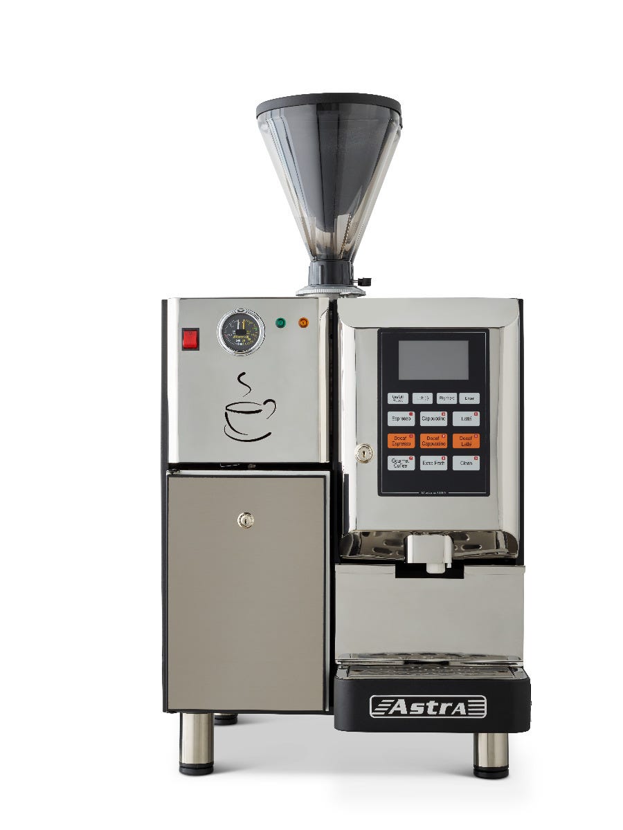 Astra SM-222-1 Double Hopper Super Automatic Espresso Machine, Fresh Milk Dispenser, IntelliProgram™, 110V