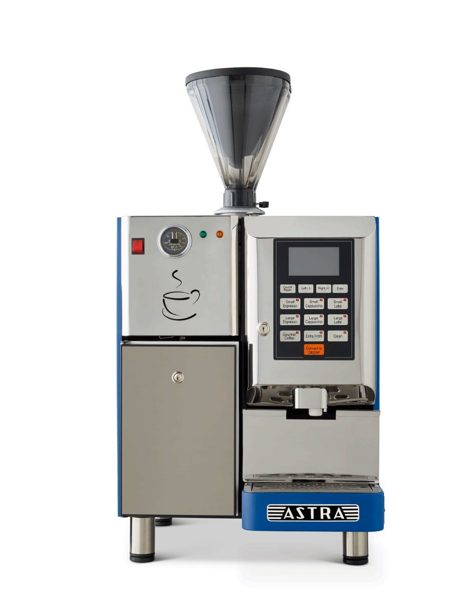 Astra SM-222-1 Double Hopper Super Automatic Espresso Machine, Fresh Milk Dispenser, IntelliProgram™, 110V
