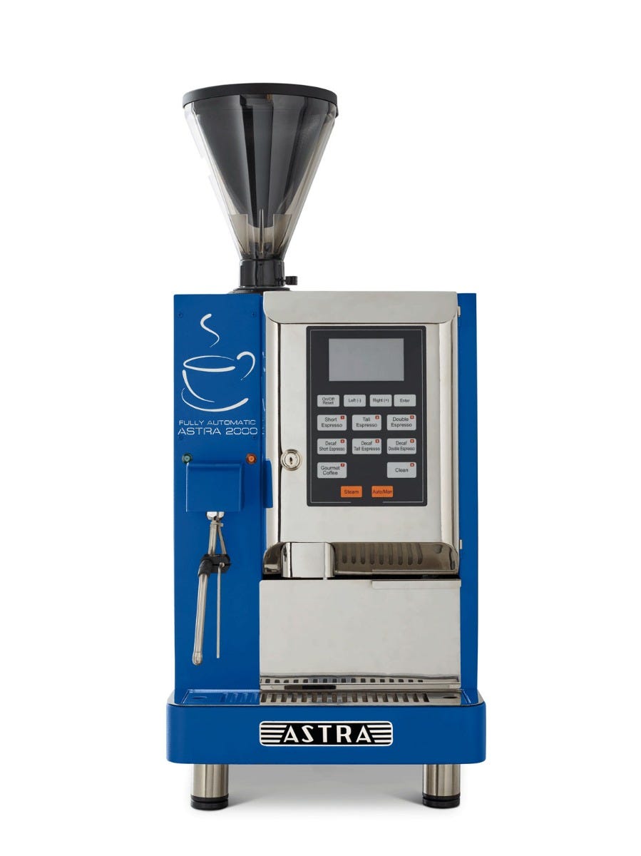 Astra A-2000-1 Super Automatic Espresso Machine, Double Hopper, Automatic Steam Wand, 110V