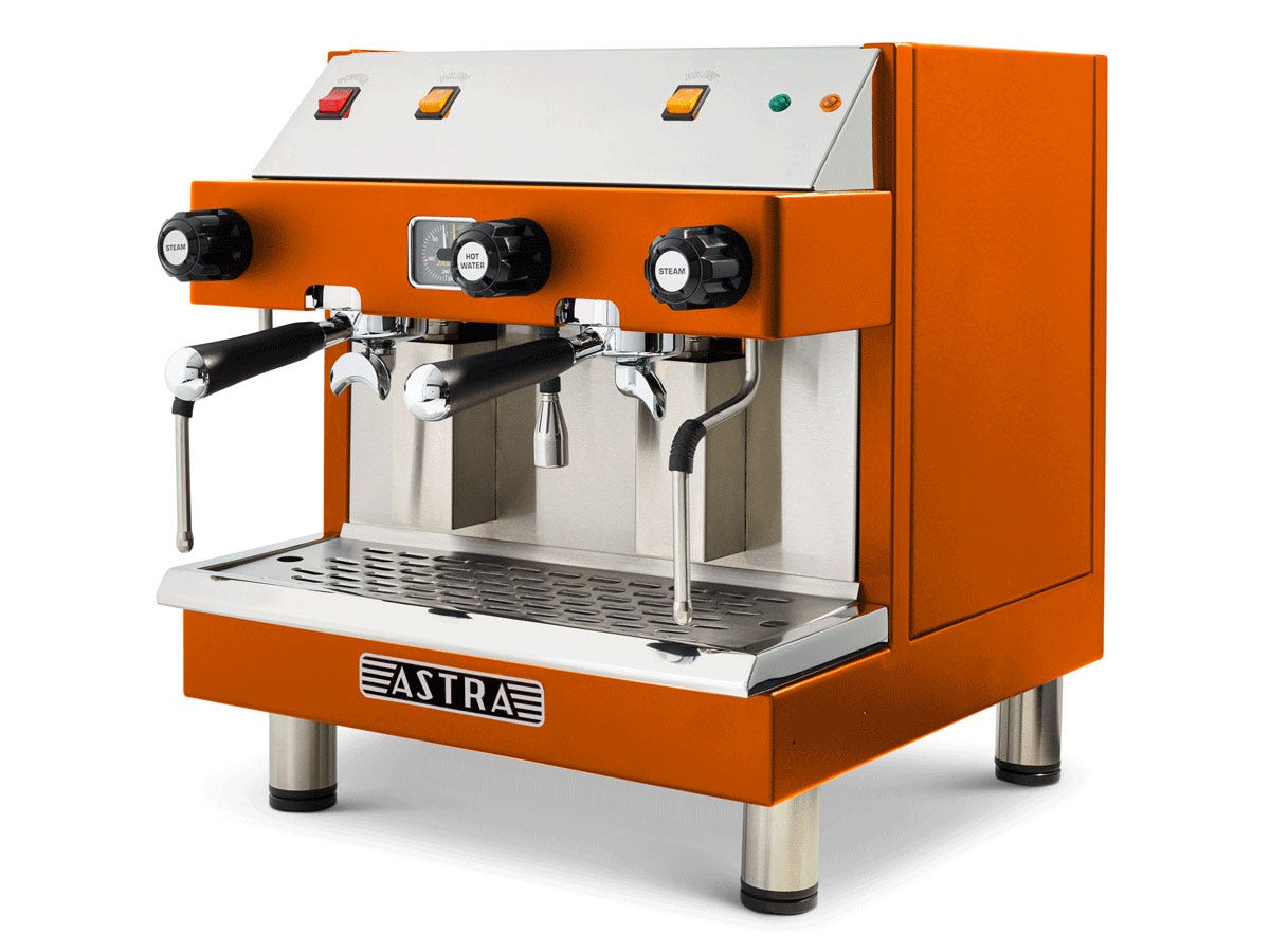 Astra M2CS-019-1 MEGA II Compact Semi-Automatic Espresso Machine, Two Group Heads, Compact, 110V