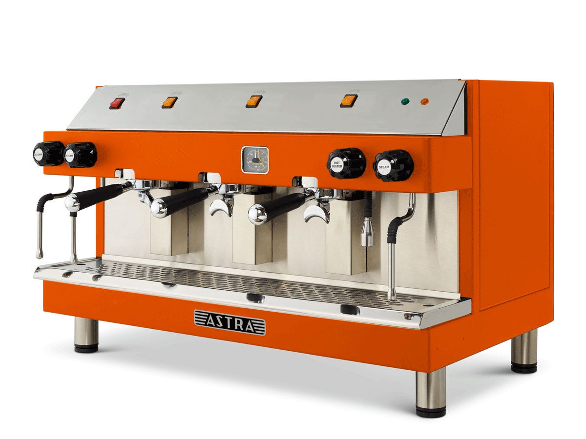 Astra M3S-018 MEGA III Semi-Automatic Espresso Machine, Three Group Heads, 220V