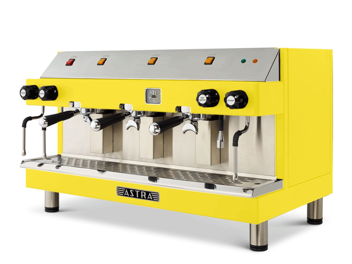Astra M3S-018 MEGA III Semi-Automatic Espresso Machine, Three Group Heads, 220V