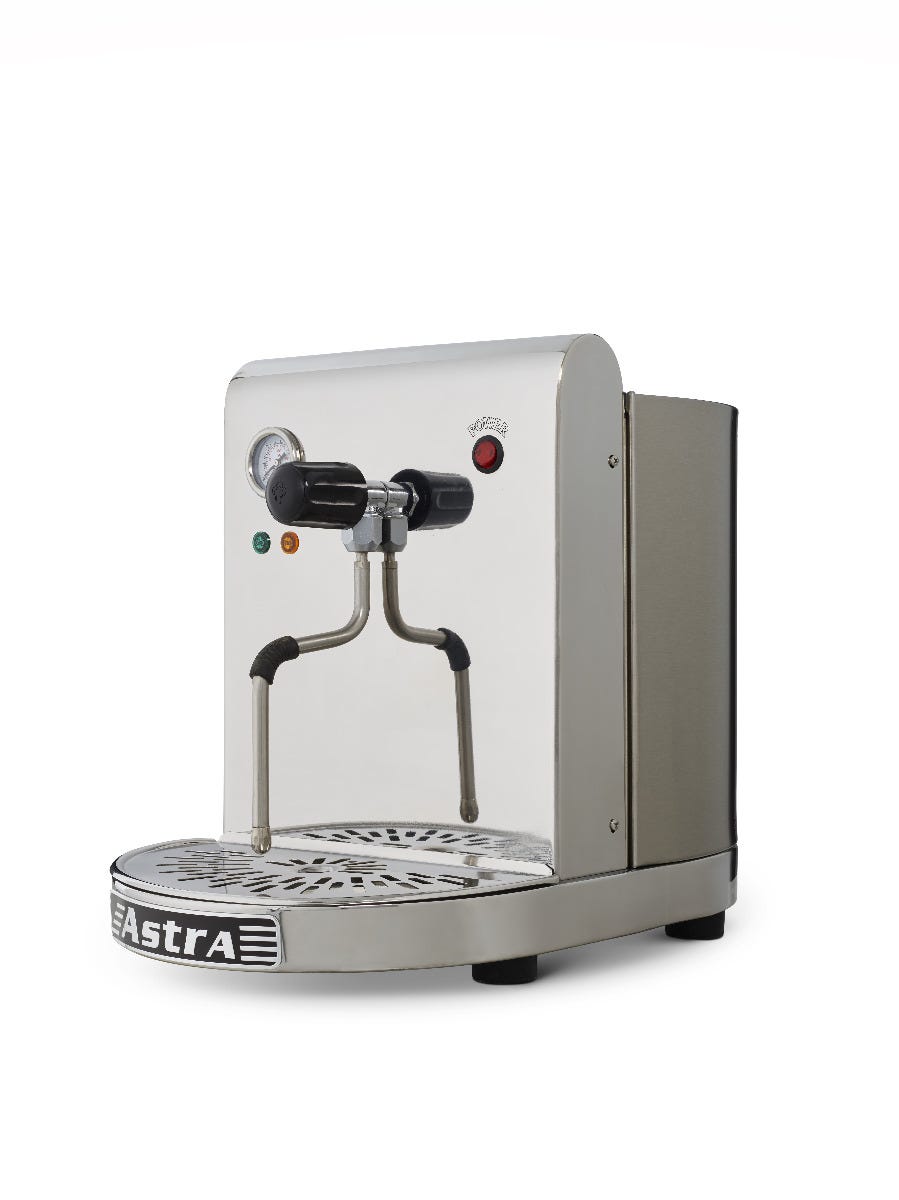 Astra STS1300 Pourover Steamer, 1300W, Semi-Automatic, 2.6L Copper Boiler, Integrated Water Reservoir, 110V
