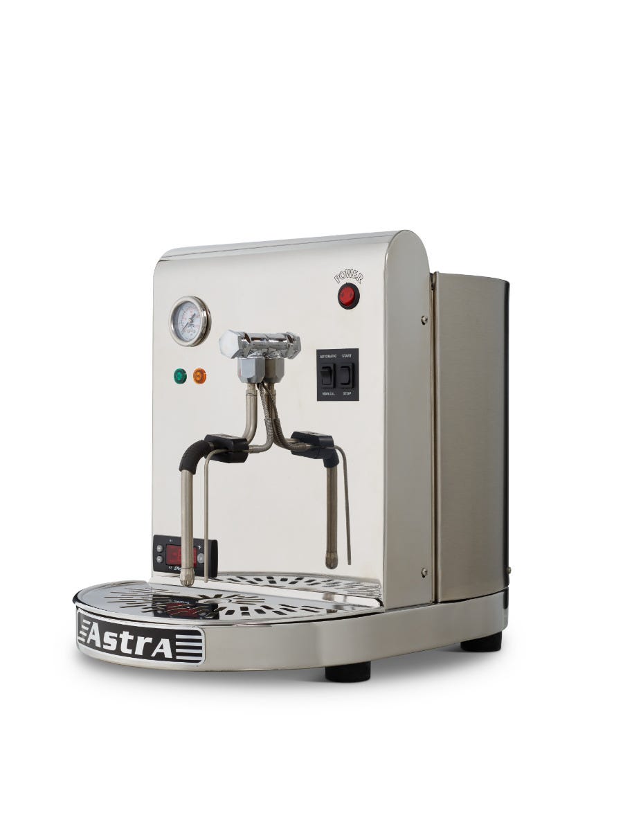 Astra STA1300 Pourover Steamer, 1300W, Automatic, Thermocoupled Cool-Touch Auto Wand, 2.6L Copper Boiler, 110V