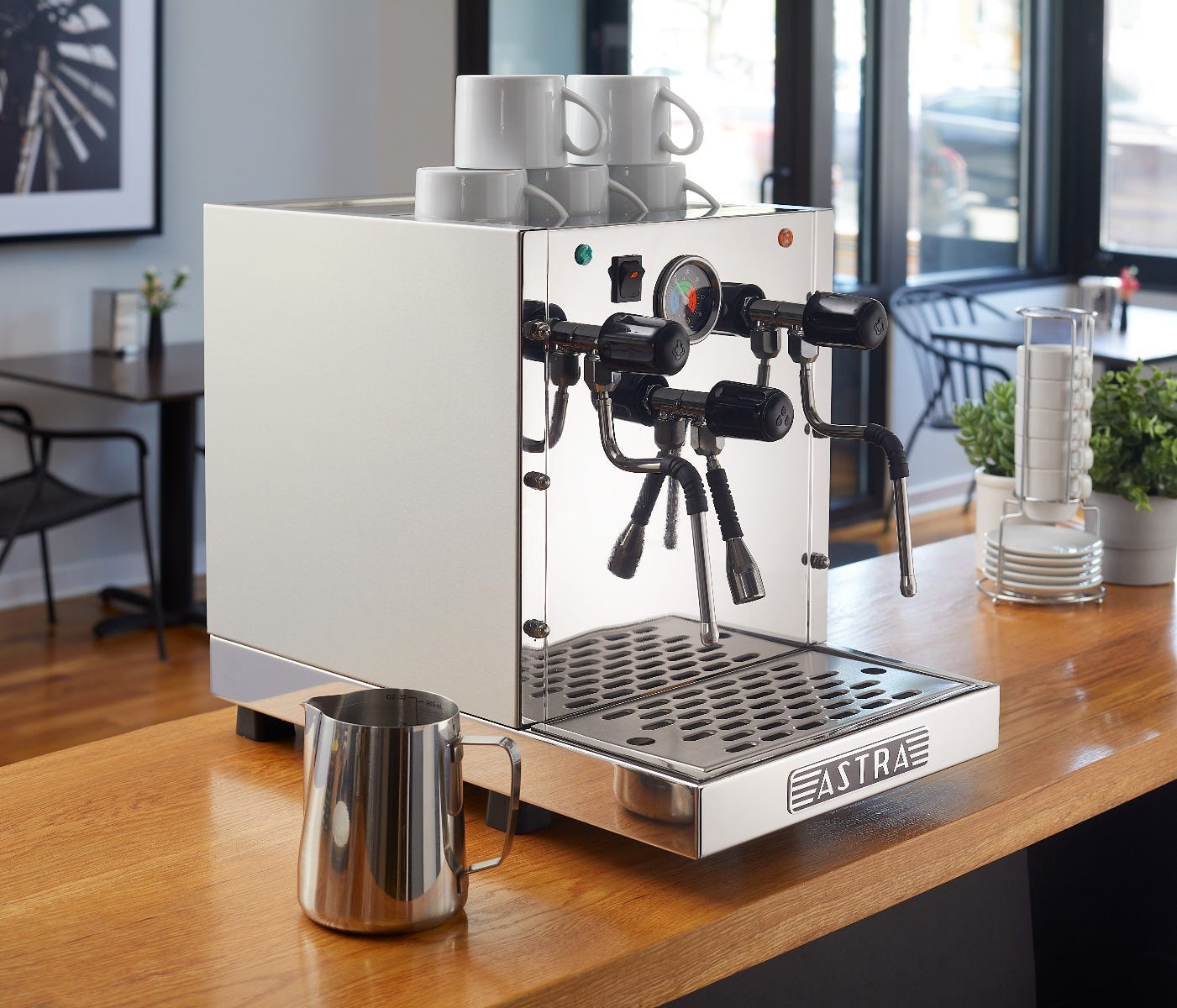 Astra STP1800 High-Volume Pourover Steamer, 2000W, Semi-Automatic, 4.2L Copper Boiler, Integrated Water Reservoir, 110V