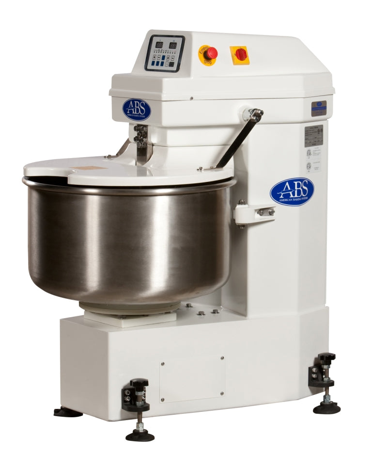 American Baking Systems ABSFBM-80T 166 Lb Two-Speed Spiral Dough Mixer, 7 HP Motor, Digital Controls with Manual Backup, Reversible Bowl