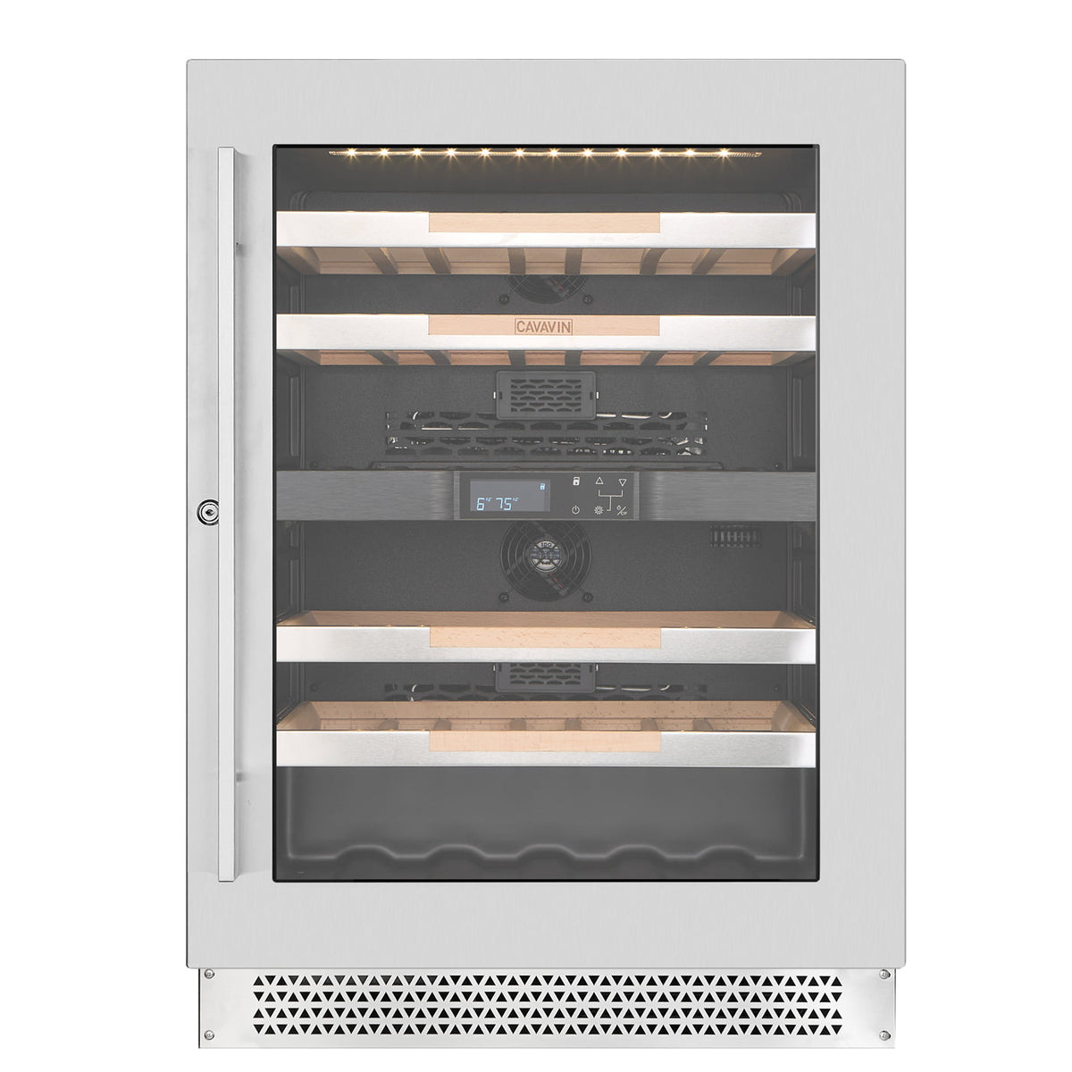 Cavavin V-041WBVC 24 In. 41-Bottle Dual Zone Wine and Beverage Center, Stainless Steel Frame with LOW-E Glass, Reversible Door, Built-In or Freestanding