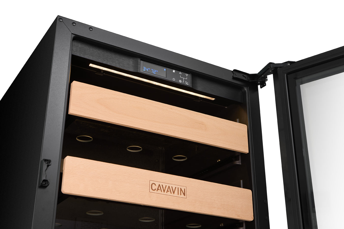 Cavavin V-148BVC 24 In. 148-Can Single Zone Beverage Center, Stainless Steel Frame with LOW-E Glass, Built-In or Freestanding