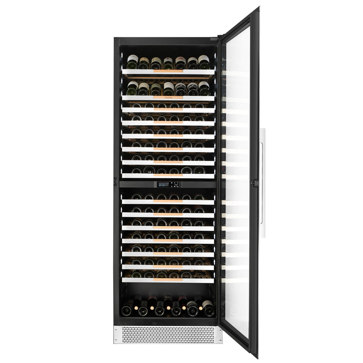 Cavavin V-250WDZ 30 In. 250-Bottle Floor-Standing Dual Zone Wine Cellar, Stainless Steel Frame with LOW-E Glass, Reversible Door, Built-In or Freestanding