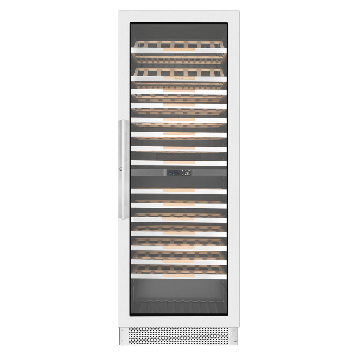 Cavavin V-250WDZ 30 In. 250-Bottle Floor-Standing Dual Zone Wine Cellar, Stainless Steel Frame with LOW-E Glass, Reversible Door, Built-In or Freestanding
