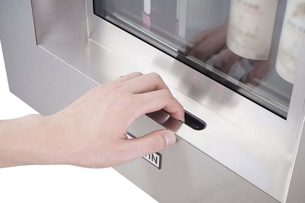 Cavavin F-30SS 24 In. 4-Bottle Dual Zone Wine Dispenser, Argon Preservation System, Anti-UV Glass, Flush or Proud Mount Built-In