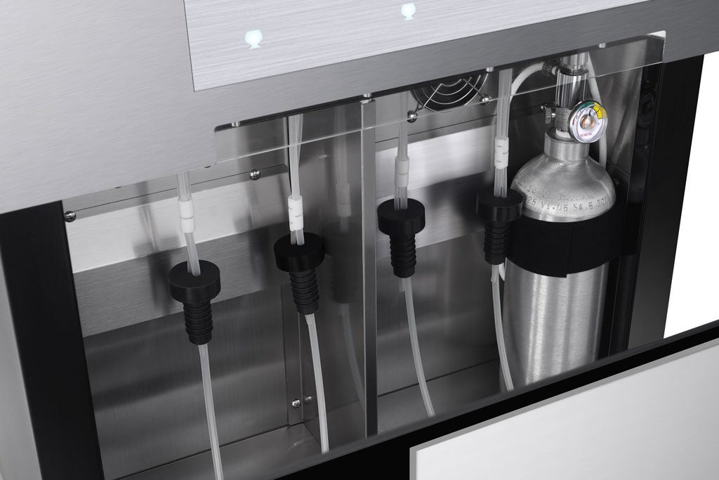 Cavavin F-30SS 24 In. 4-Bottle Dual Zone Wine Dispenser, Argon Preservation System, Anti-UV Glass, Flush or Proud Mount Built-In