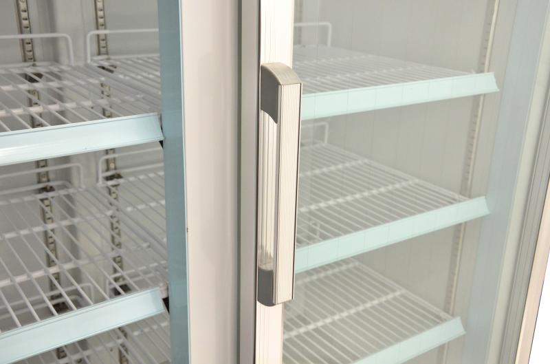 Omcan FR-CN-1250-HC 49 In. White Glass Doors Display Freezer, 29 Cu. Ft., Self-Closing, LED Lighting
