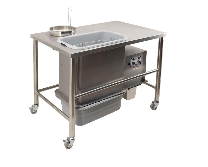 Omcan 48616 48 In. Breading Station with Clump Sifter, Stainless Steel Frame, Four Swivel Casters