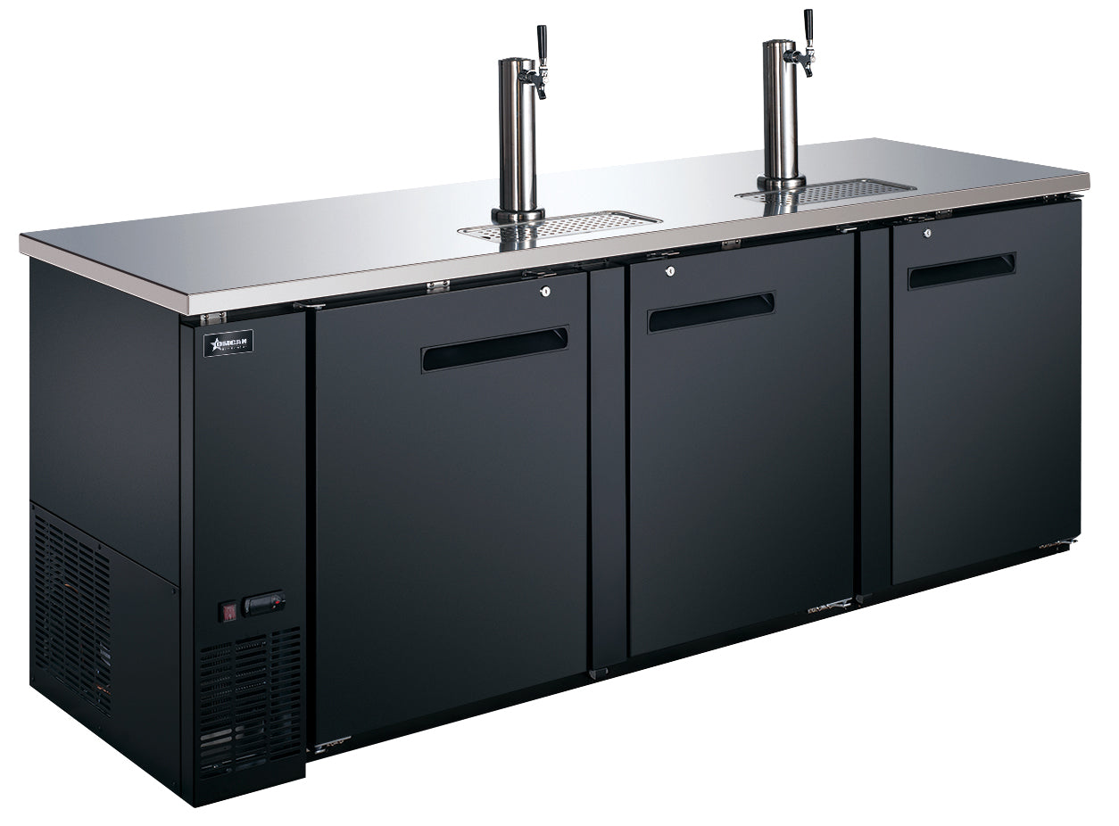 Omcan BD-CN-0032-HC 90 In. Solid Door Beer Dispenser, 5 Keg Capacity, 32 Cu. Ft., 6 Shelves