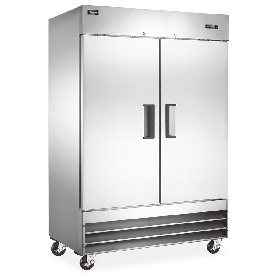 Omcan FR-CN-1372-HC 54 In. Stainless Steel Two-Door Reach-In Freezer, 47 Cu. Ft., Self-Closing Doors, R290 Refrigerant