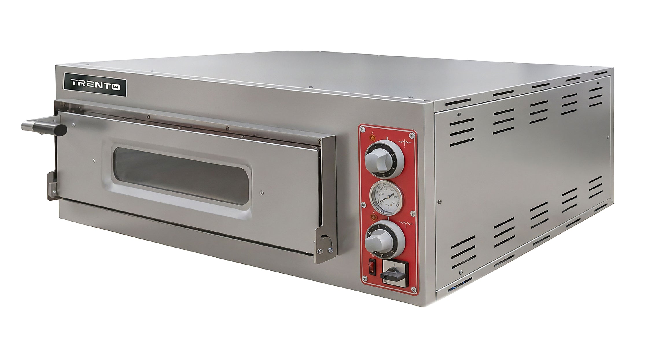 Omcan PE-IT-0019-SS 39 In. Single Chamber Electric Pizza Oven, 27.6 In. Refractory Stone, Stainless Steel, 5600W