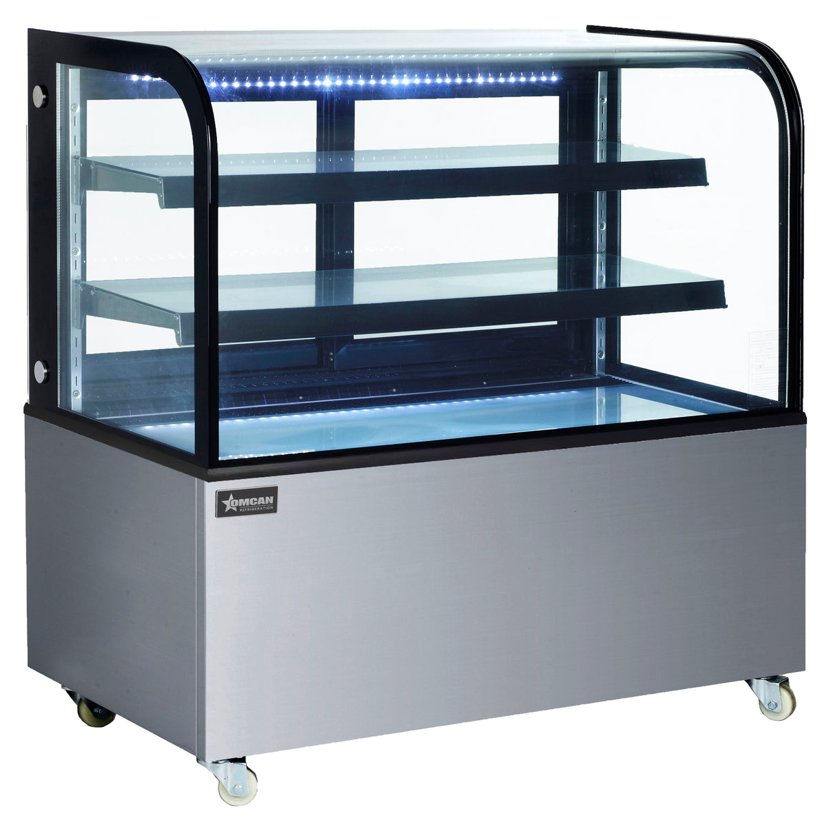 Omcan 47103 48 In. Dry Bakery Display Case, 14.1 Cu. Ft., Non-Refrigerated, Tempered Glass