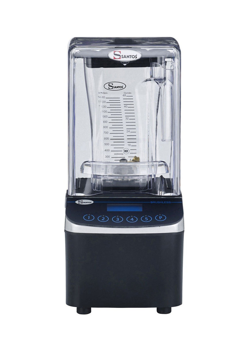 Omcan 39703 SANTOS 62 Countertop Brushless Motor Blender, 1010W, Sound Enclosure, Patented Dual Crushing Action