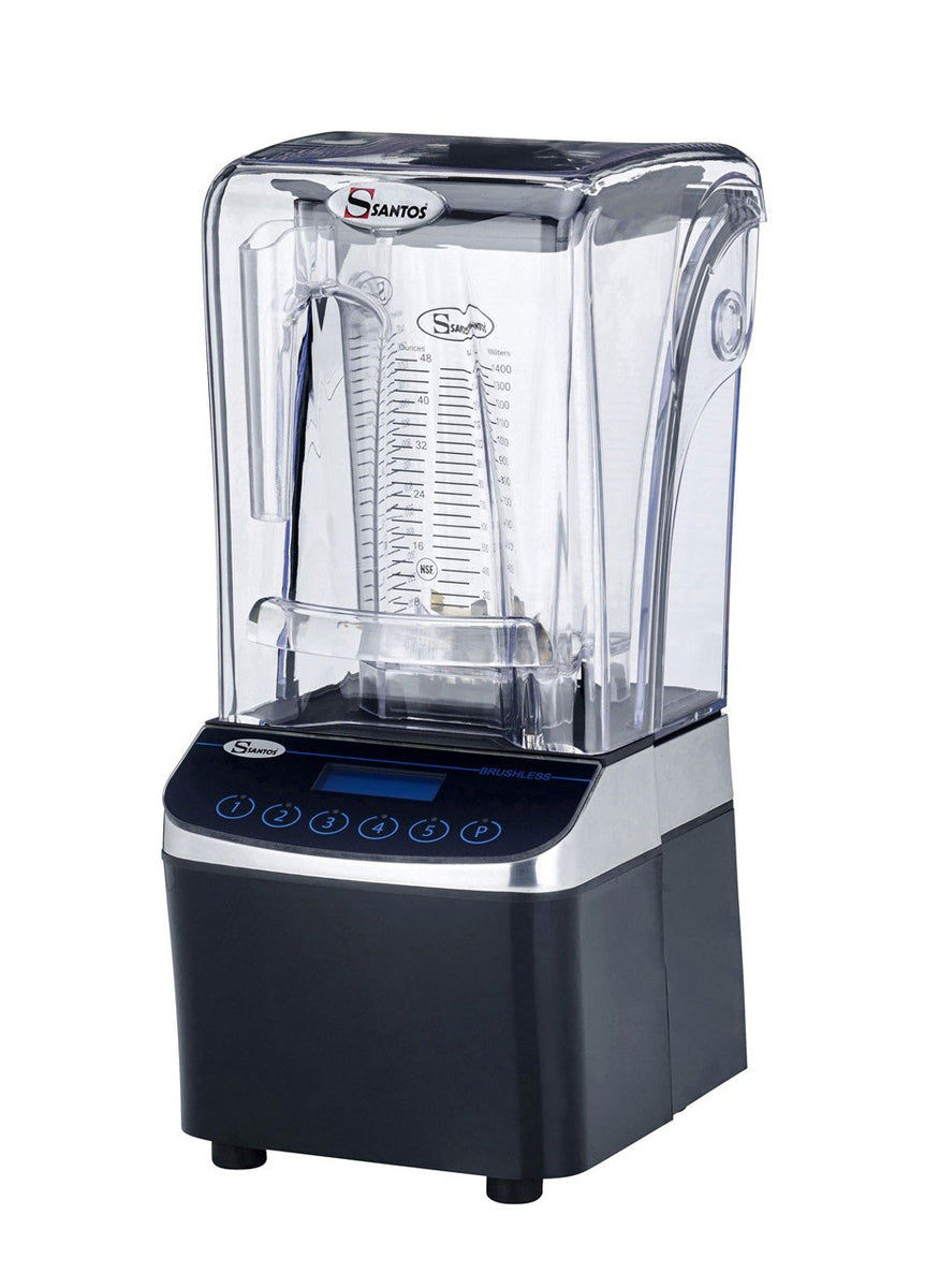 Omcan 39703 SANTOS 62 Countertop Brushless Motor Blender, 1010W, Sound Enclosure, Patented Dual Crushing Action