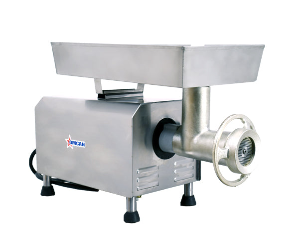 Omcan MG-BR-0022 #22 Meat Grinder, 2 HP, Gear-Driven, Stainless Steel Pan