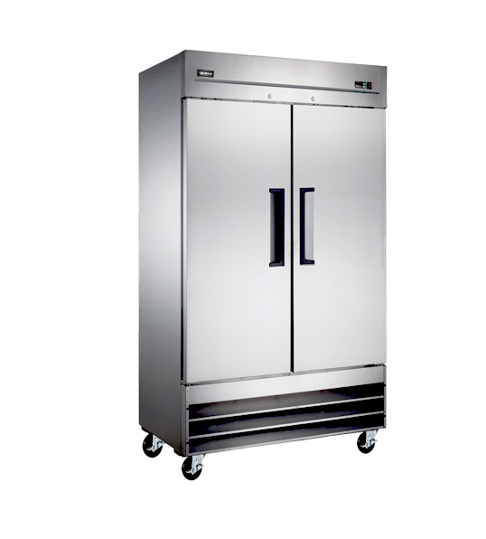 Omcan FR-CN-0035-HC 40 In. Stainless Steel Two-Door Reach-In Freezer, 26.46 Cu. Ft., Self-Closing Doors, R290 Refrigerant