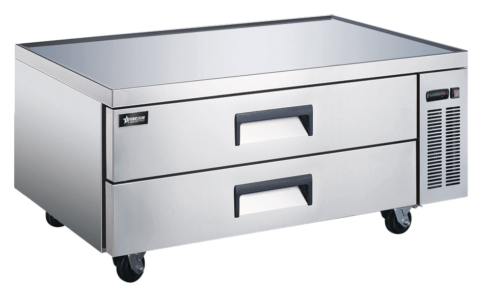 Omcan RE-CN-0052-C 52 In. Stainless Steel Refrigerated Chef Base, 2 Drawers, 9.1 Cu. Ft., Self-Contained