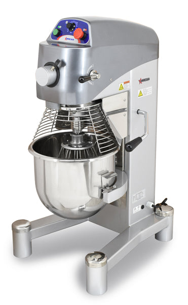 Omcan 43560 20-Quart Heavy-Duty Planetary Mixer with Timer and Guard, 2 HP, 110V