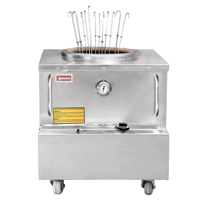 Omcan CE-IN-24X24 24 In. Natural Gas Tandoor Clay Oven, 48,000 BTU, Stainless Steel Exterior