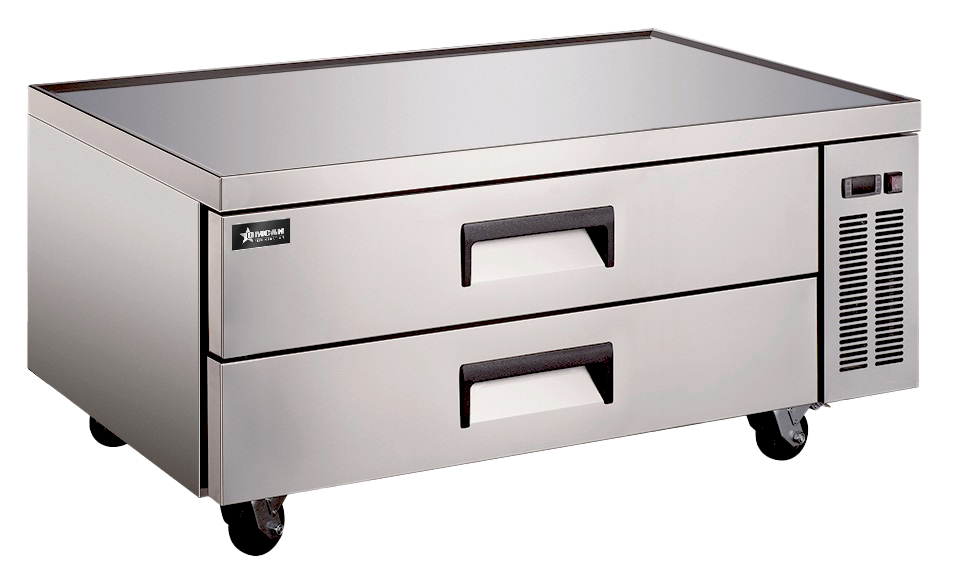 Omcan RE-CN-0048-C 48 In. Two Drawer Chef Base Cooler, 8.5 Cu. Ft., R290 Refrigerant, Digital Controls