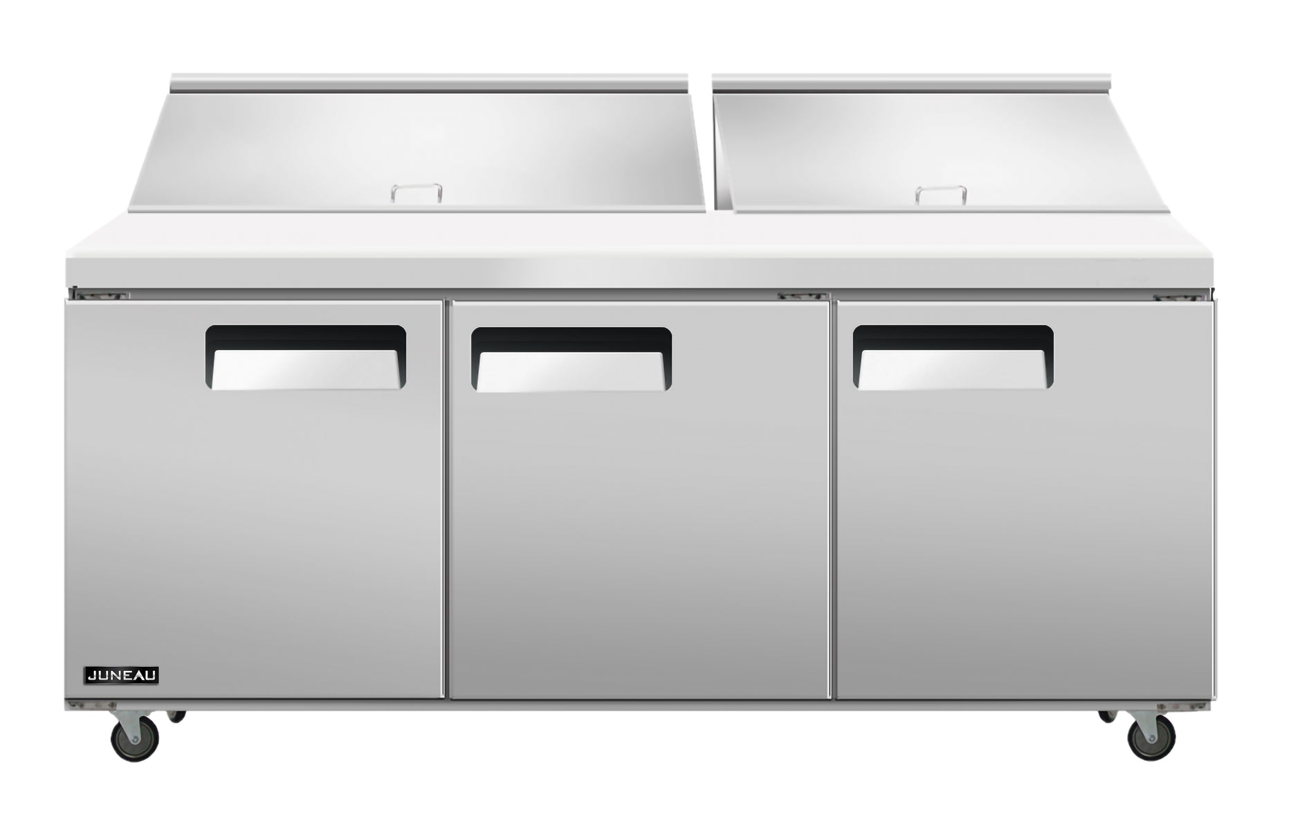 Omcan PT-TH-1778-HC 72 In. Juneau Three Door Refrigerated Prep Table, 20.27 Cu. Ft., R290, Elitech Controller