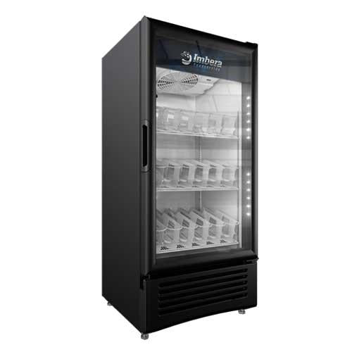 Omcan 41216 Imbera VR10 25 In. Elite Series One Glass Door Swing Refrigerator, 8.9 Cu. Ft., BMAD System, LED Lighting