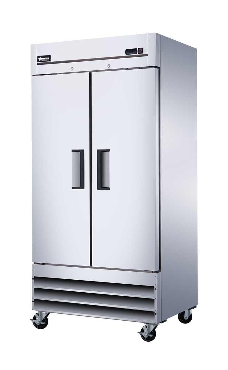 Omcan RE-CN-0035-HC 40 In. 2-Door Reach-In Refrigerator, 26.46 cu. ft., Stainless Steel, Self-Closing Doors