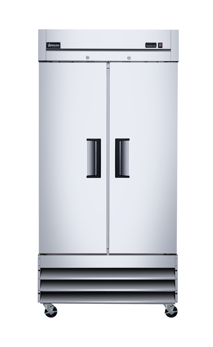Omcan RE-CN-0035-HC 40 In. 2-Door Reach-In Refrigerator, 26.46 cu. ft., Stainless Steel, Self-Closing Doors