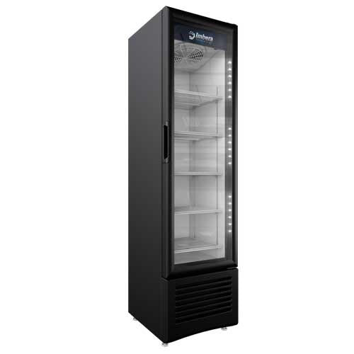 Omcan 41215 VR08 19 In. Elite Series Single Glass Door Merchandiser Refrigerator, 7.7 Cu. Ft., 5 Shelves, Self-Contained