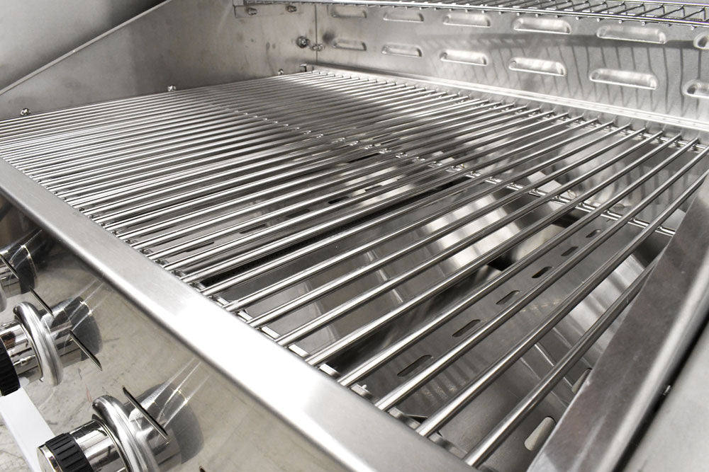 Omcan 47840 35 In. 5-Burner Outdoor Propane BBQ Grill, Stainless Steel, 80,000 BTU