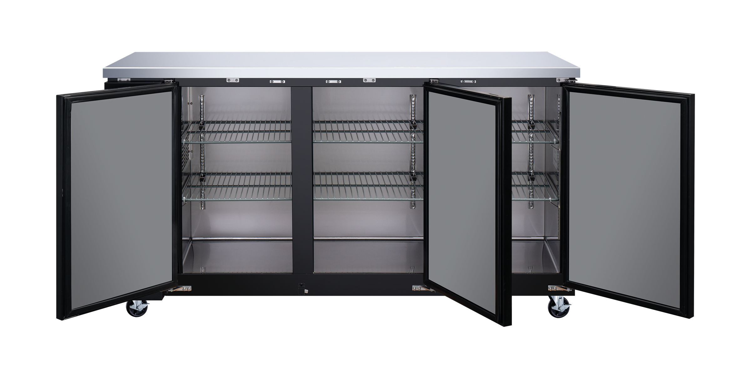 Omcan BB-CN-0020-SH 73 In. Back Bar Cooler, Solid Door, 19.6 Cu. Ft. (556L), 3 Doors