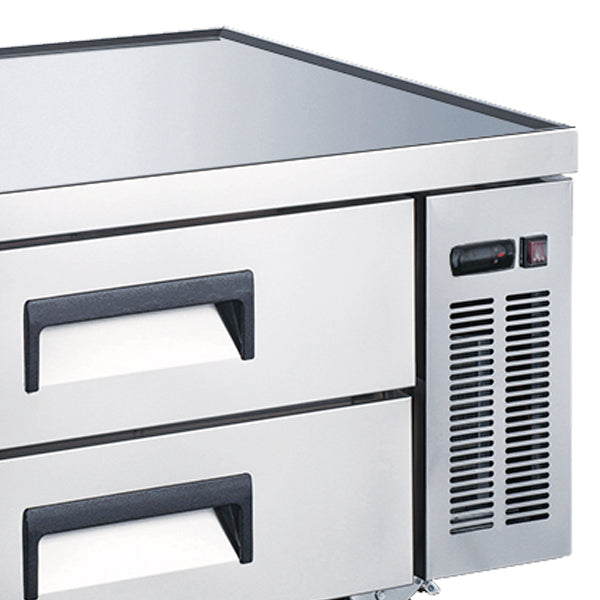 Omcan RE-CN-0036-C 36 In. Stainless Steel Refrigerated Chef Base, 2 Drawers, 5.7 Cu. Ft., Self-Contained