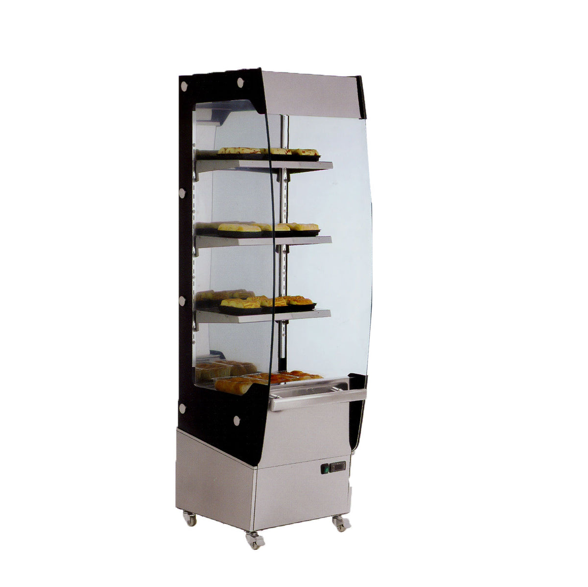 Omcan DW-CN-0220 19 In. Open Front Floor Display Warmer, 7.8 Cu. Ft. (220L), LED Lighting, Stainless Steel